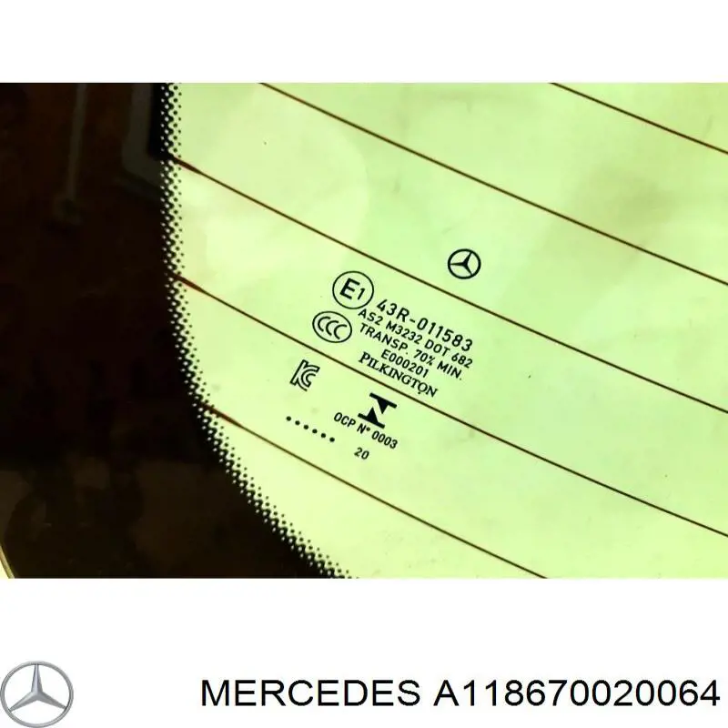 Vidro traseiro A1186700200 Mercedes