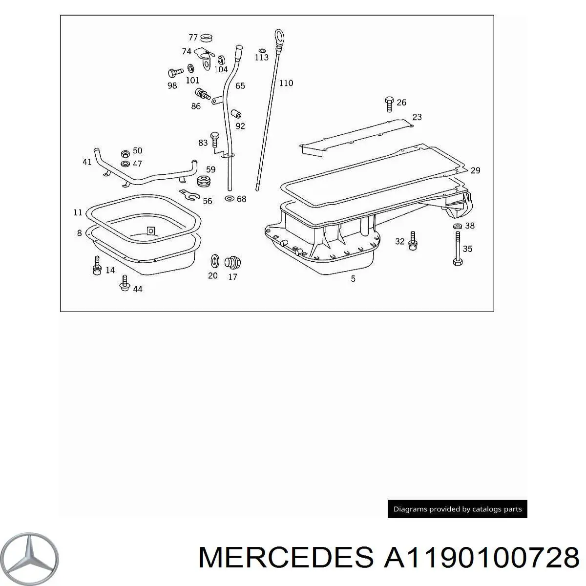 Panela de óleo de cárter do motor Mercedes A1190100528 preço, a partir de 163,73 USD