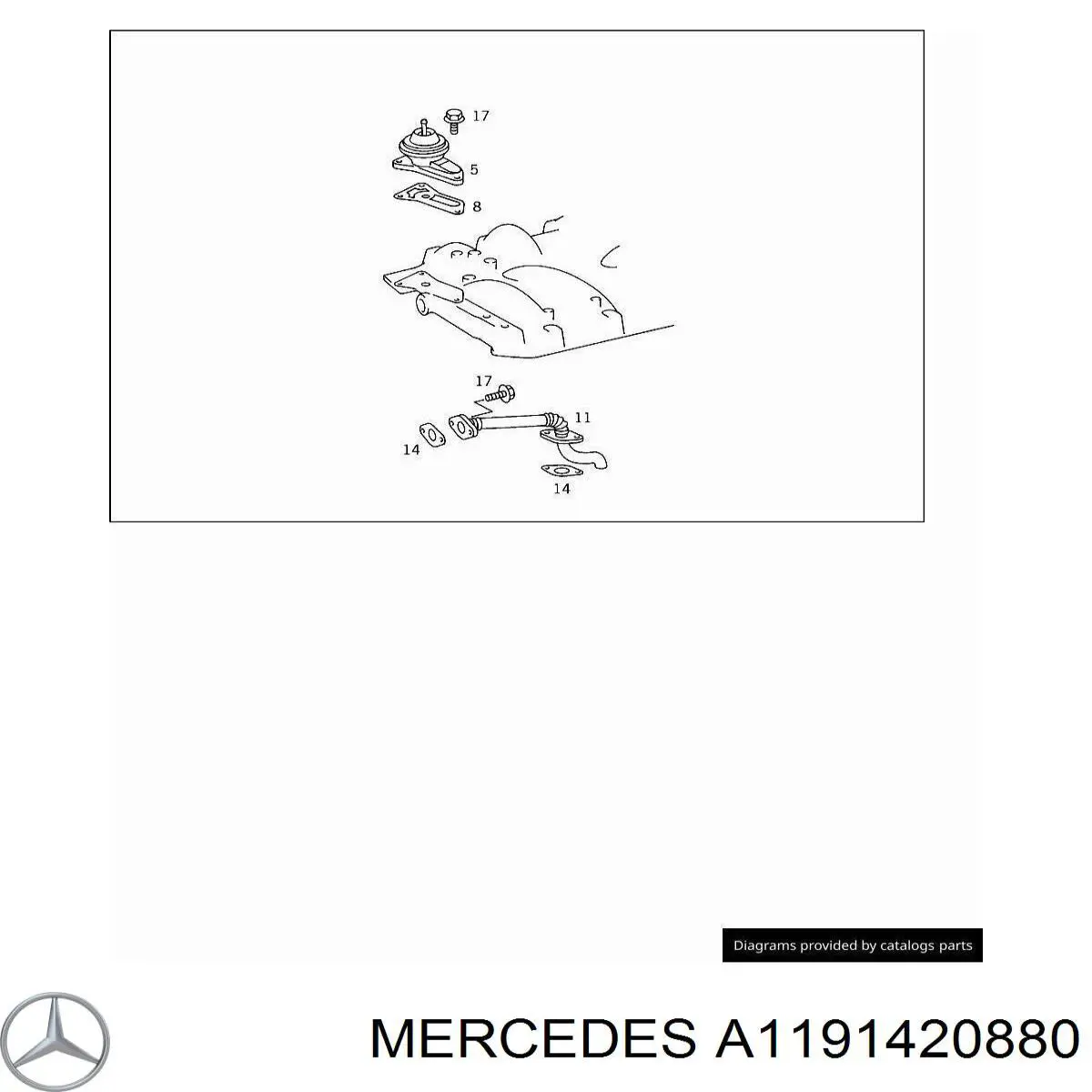 A1191420880 Mercedes Vedante de válvula EGR de recirculação