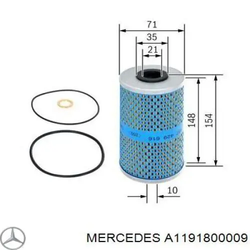 Compre A1191800009 Mercedes Filtro de óleo