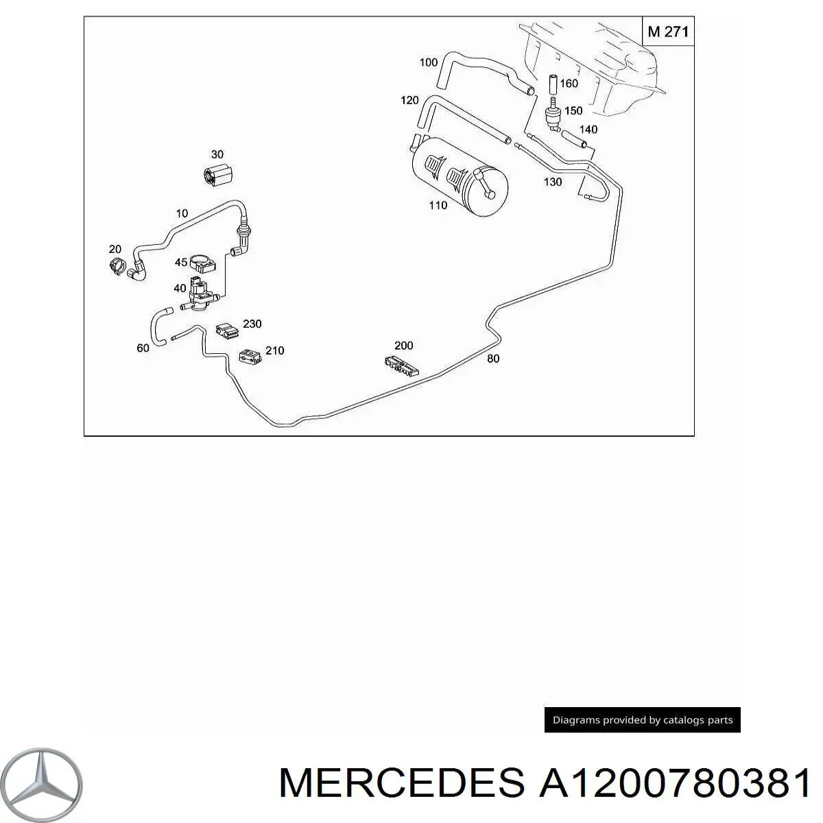 Tubo de ventilação do tanque de combustível Mercedes A1200780381 preço, a partir de 69,09 USD