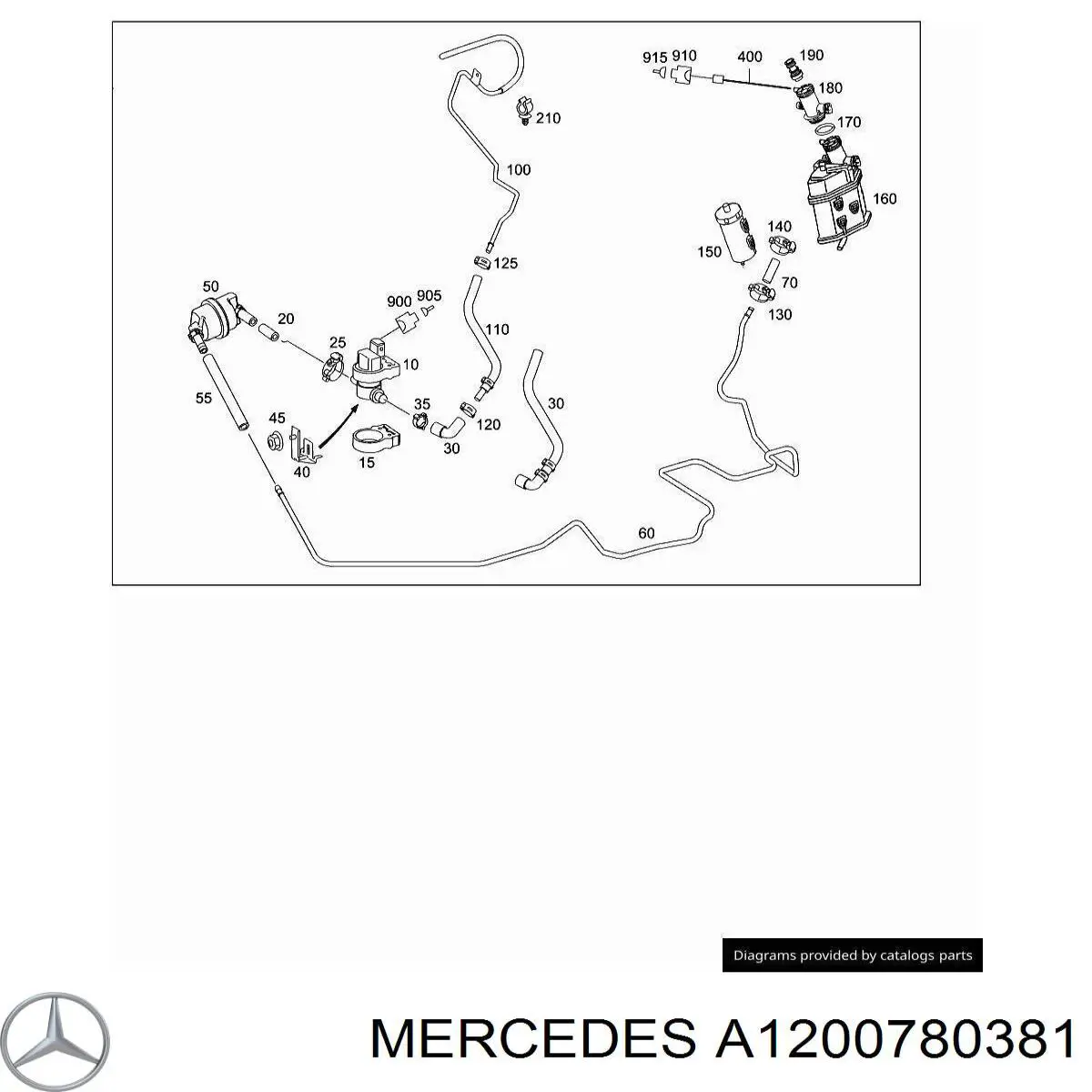 Compre A1200780381 Mercedes Tubo de ventilação do tanque de combustível