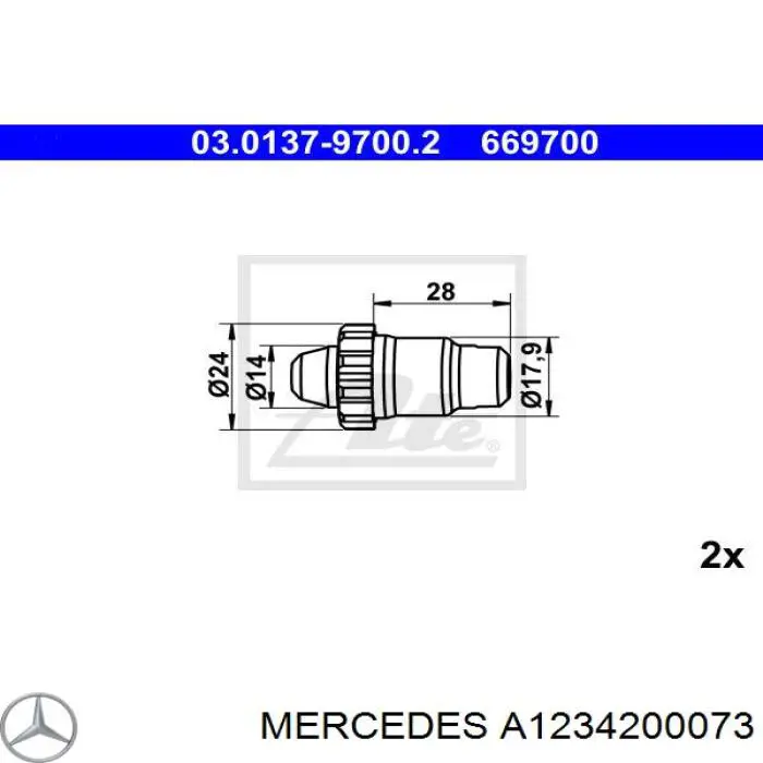 Mecanismo de aproximação (de auto-aproximação) das sapatas de tambor (kit de reparação levadiça) Mercedes A1234200073 preço, a partir de 13,99 USD