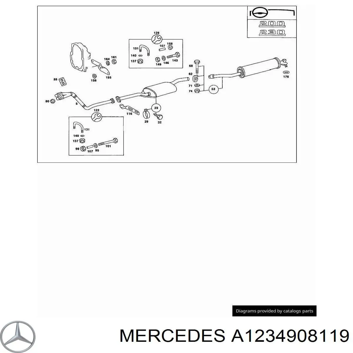 Silenciador, parte dianteira Mercedes A1234908119 preço, a partir de 53,11 USD