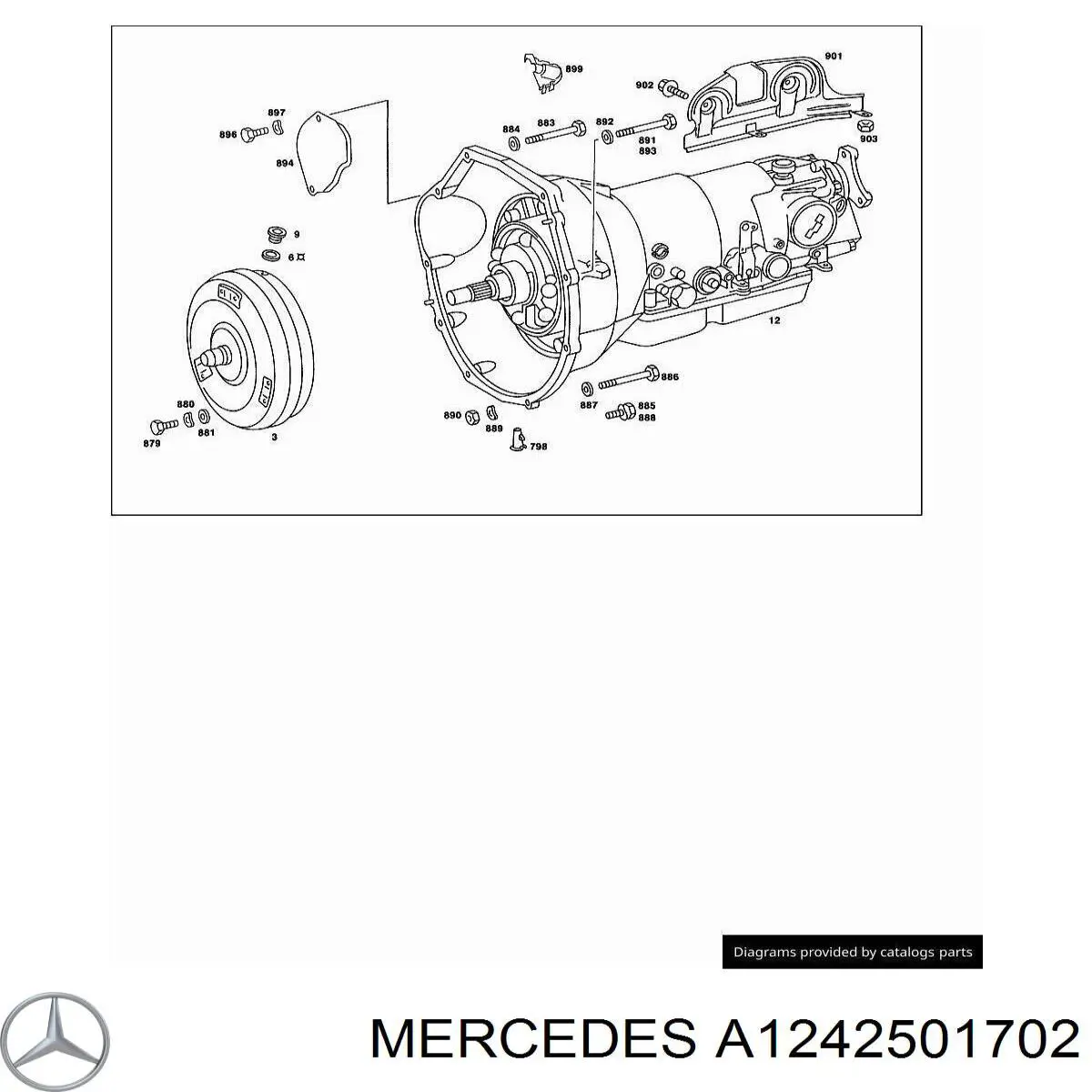 A1242501002 Mercedes Conversor de binário da Caixa Automática de Mudança