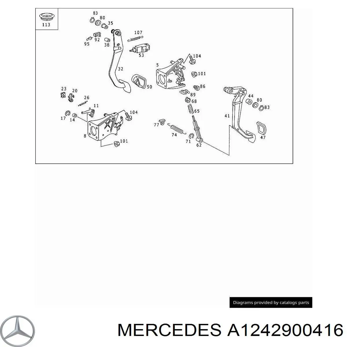 Pedal de embraiagem Mercedes E  C124