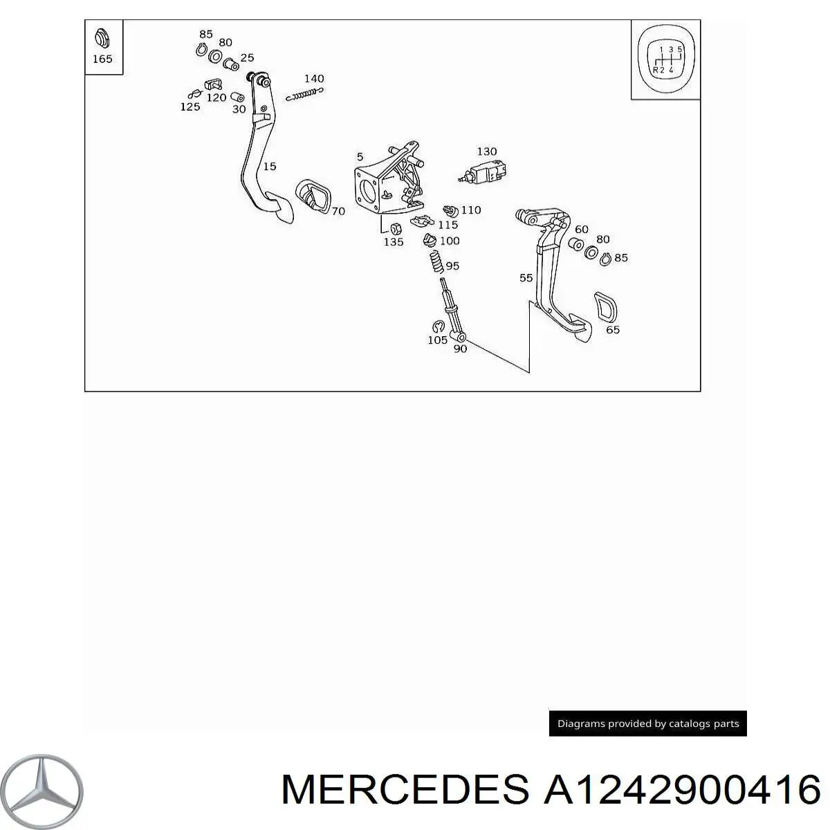  Pedal de embraiagem Mercedes E coupé (C124) (1987 - 1993) 