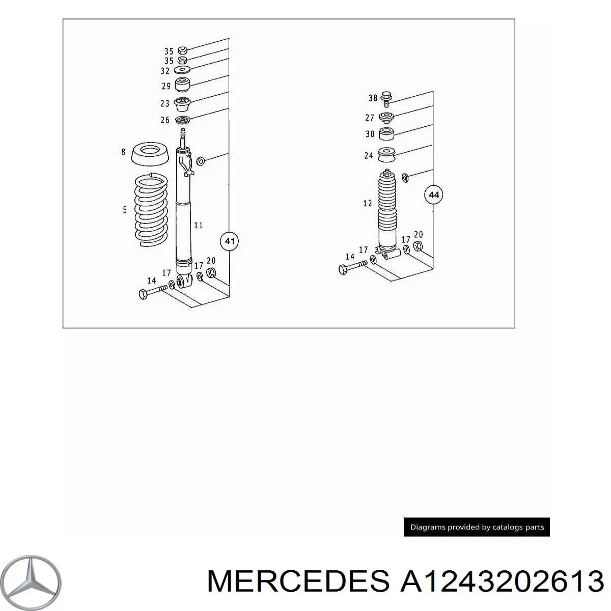 Amortecedor traseiro Mercedes 1243202613 preço, a partir de 96,31 USD