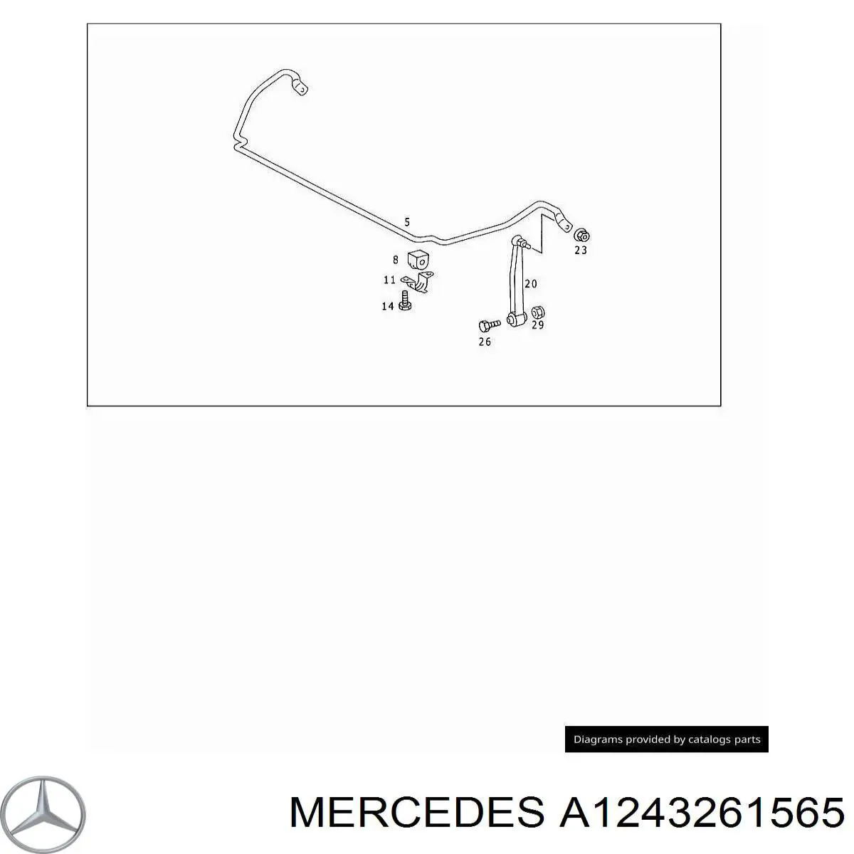 A1243261565 Mercedes Estabilizador traseiro