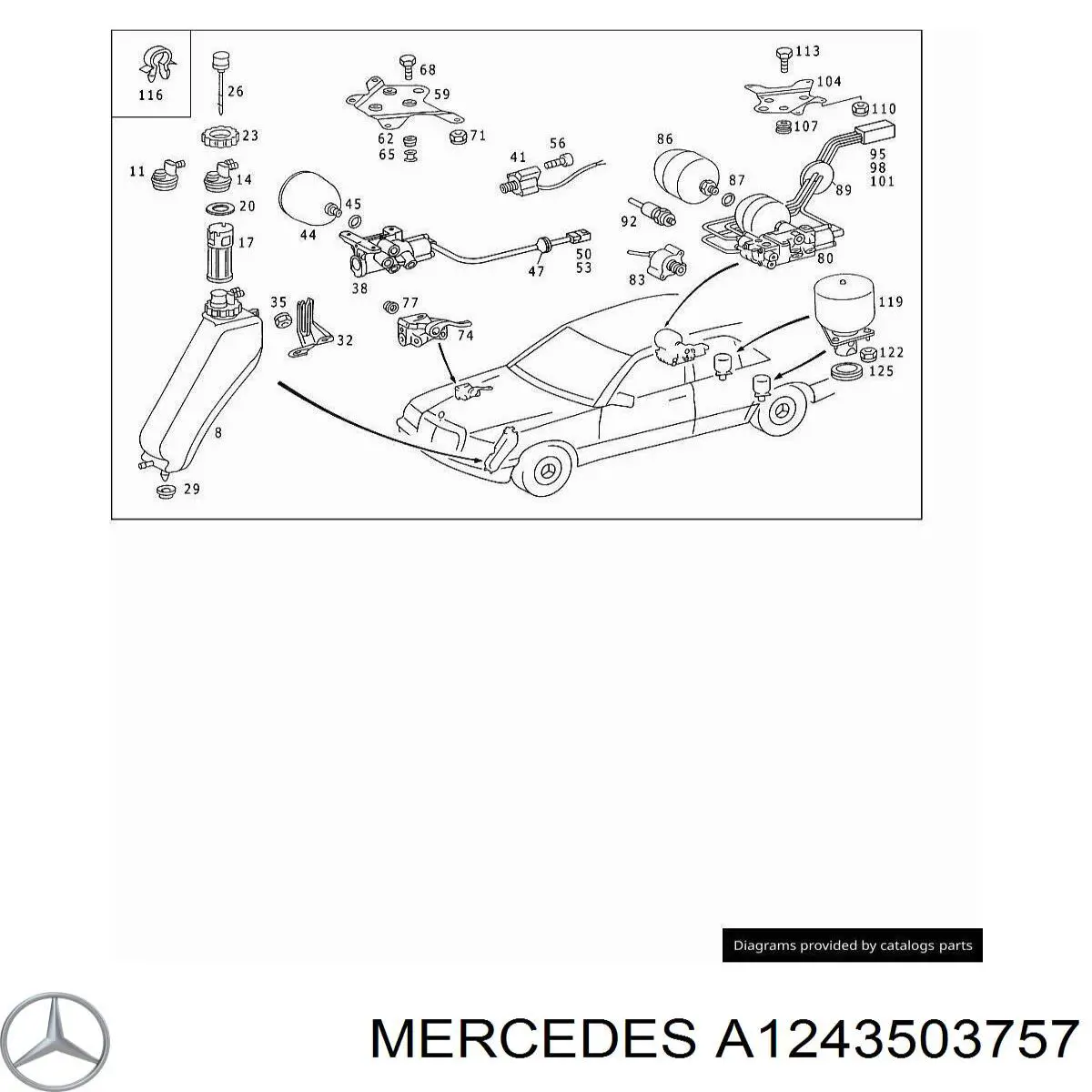 A1243503757 Mercedes Válvula de regulação do nível de carroçaria