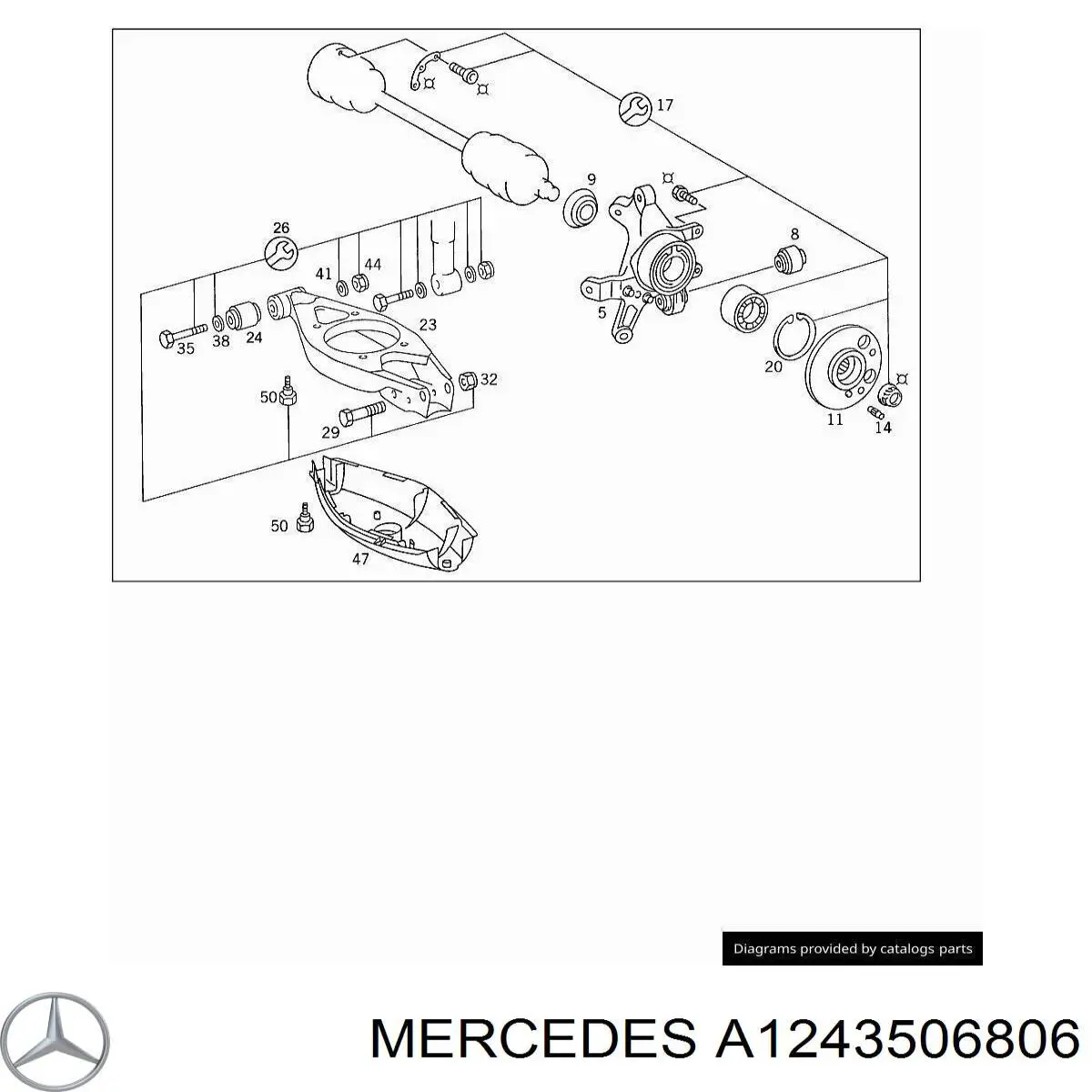 Compre A1243506806 Mercedes Parafuso de fixação do braço oscilante superior traseiro, kit