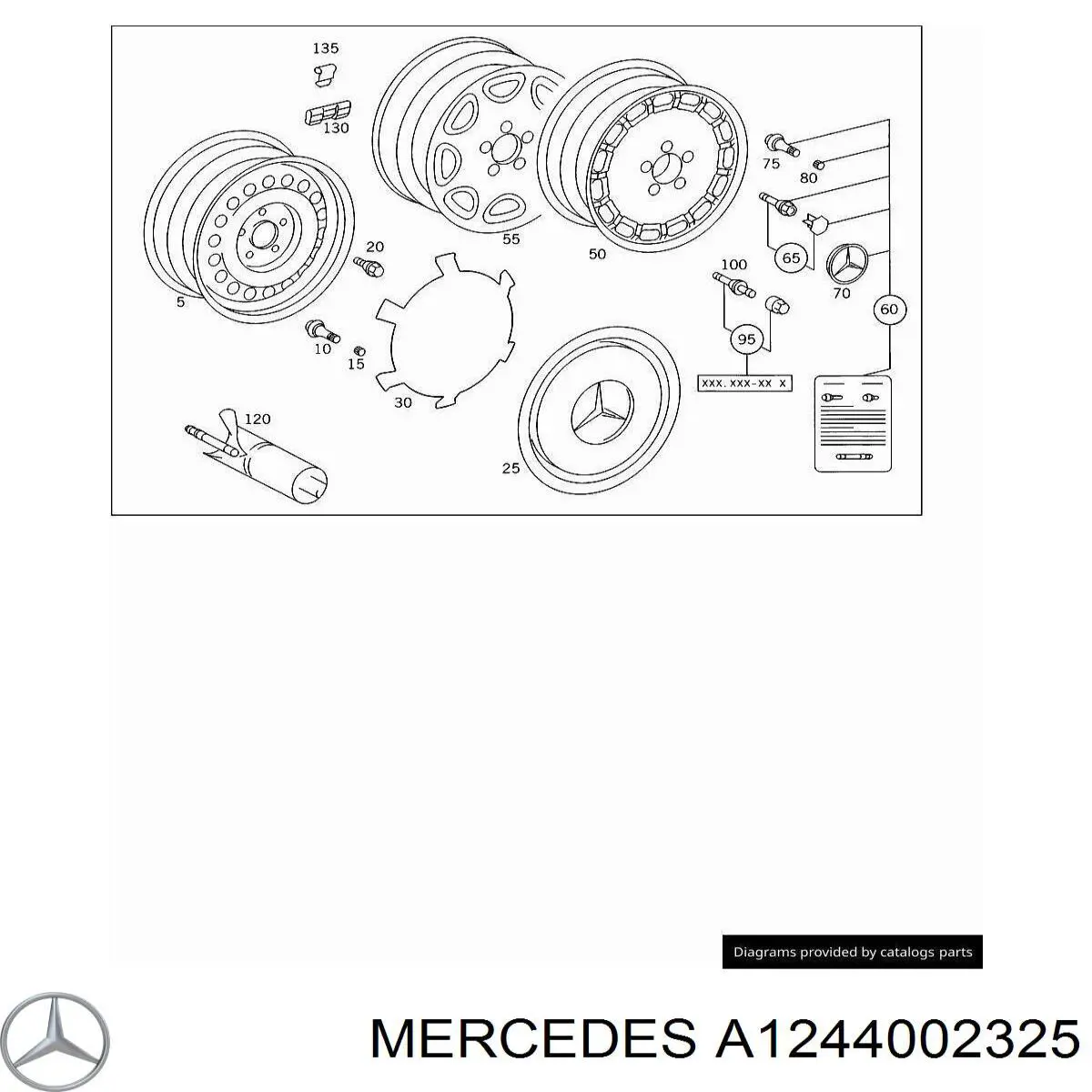 A1244002325 Mercedes Coberta de disco de roda
