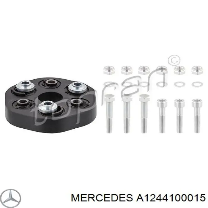 A1244100015 Mercedes Acoplamento elástico dianteiro do veio de transmissão