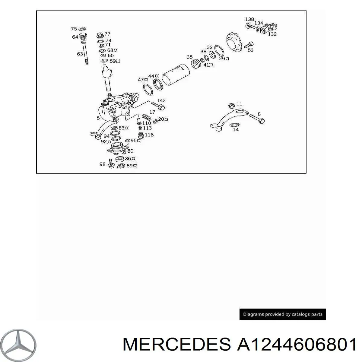 Mecanismo de direção (redutor) Mercedes 1244606801 preço, a partir de 3419,41 USD