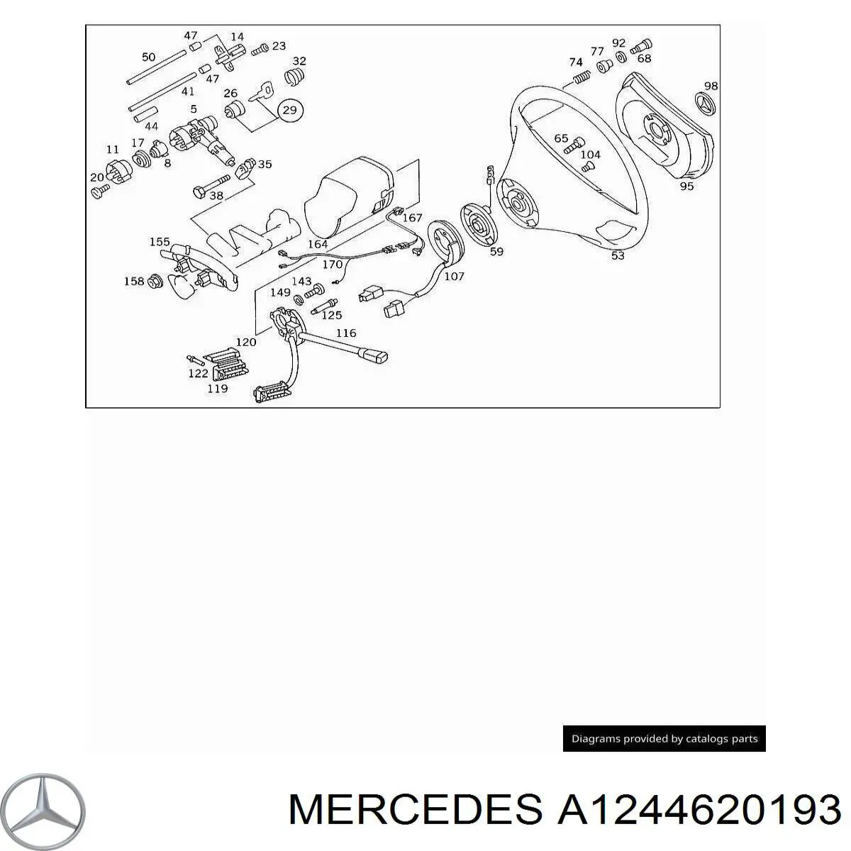 A1244620193 Mercedes Grupo de contato de fecho de ignição