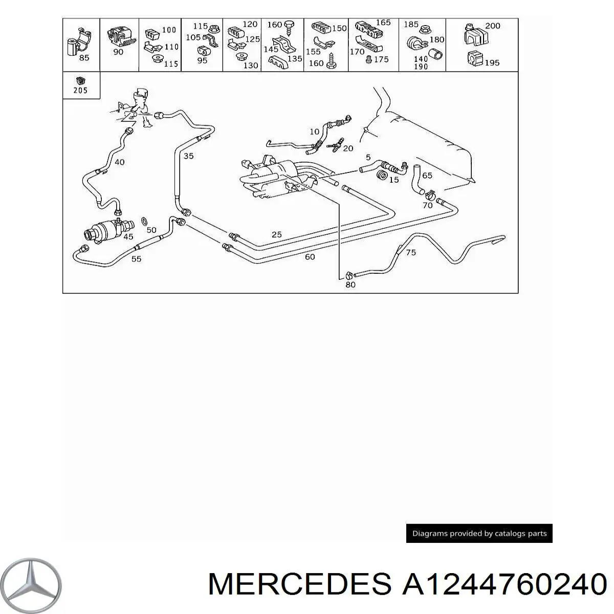 A0009954114 Mercedes Braçadeira de tubo do freio