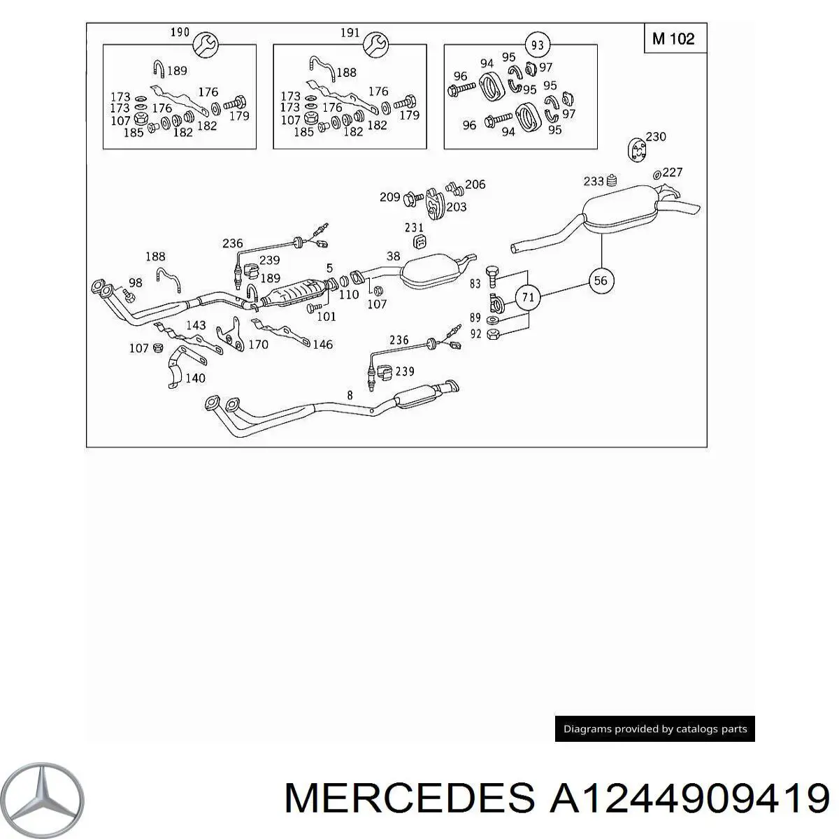 Compre A124490941980 Mercedes Convertidor - catalisador