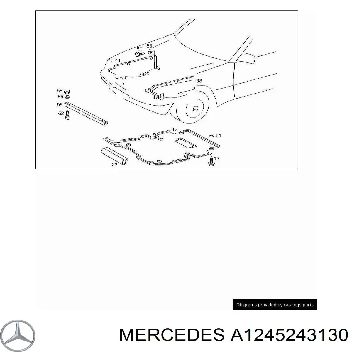 Proteção de motor, de panela (da seção de motor) Mercedes A1245243130 preço, a partir de 222,88 USD