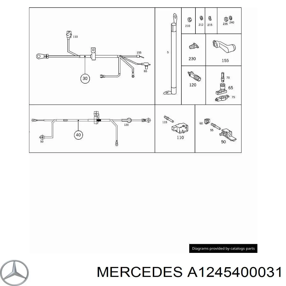 A9015400741 Mercedes Cabo de terra de bateria recarregável (PILHA)