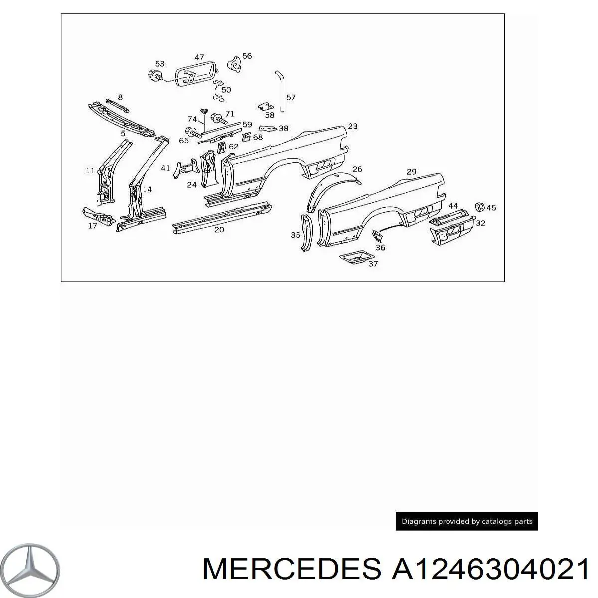 Pára-lama traseiro direito Mercedes A1246304021 preço, a partir de 295,30 USD