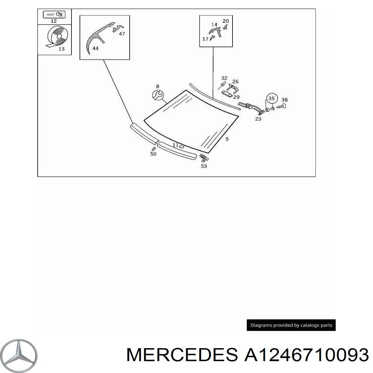 Pára-brisas Mercedes A1246710093 preço, a partir de 3,73 USD