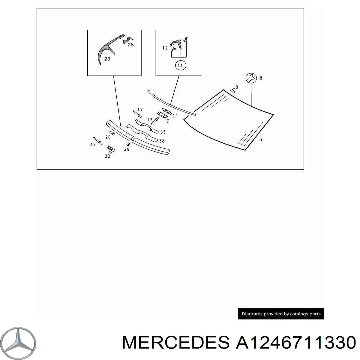 Moldura inferior de pára-brisas Mercedes A1246711330 preço, a partir de  USD