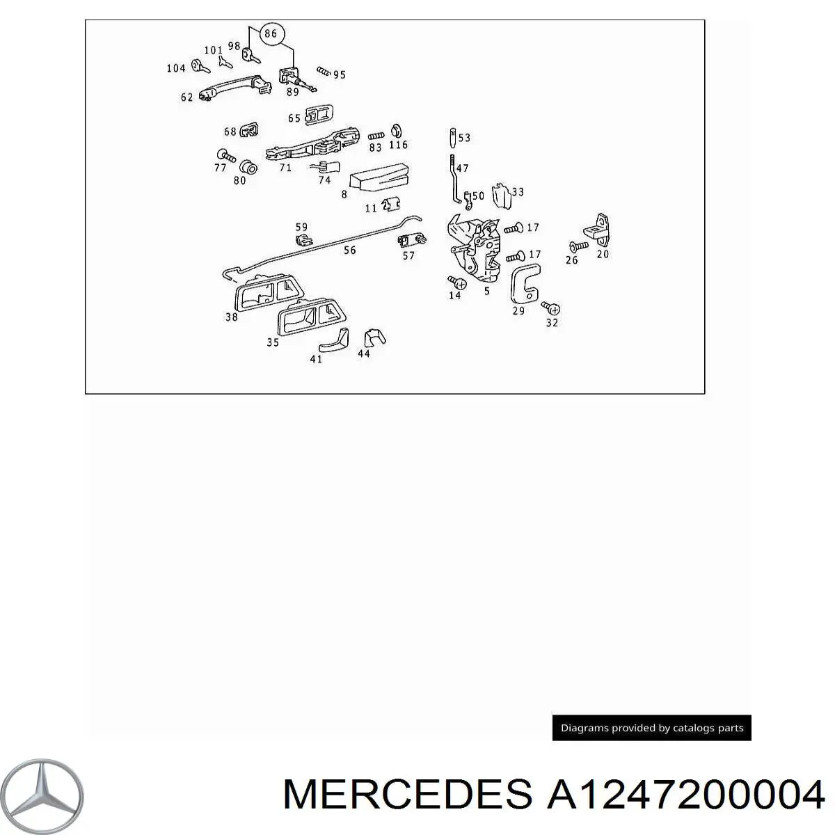 Gozno de garra (parte complementar) de fecho da porta dianteira Mercedes A2087200104 preço, a partir de 54,13 USD