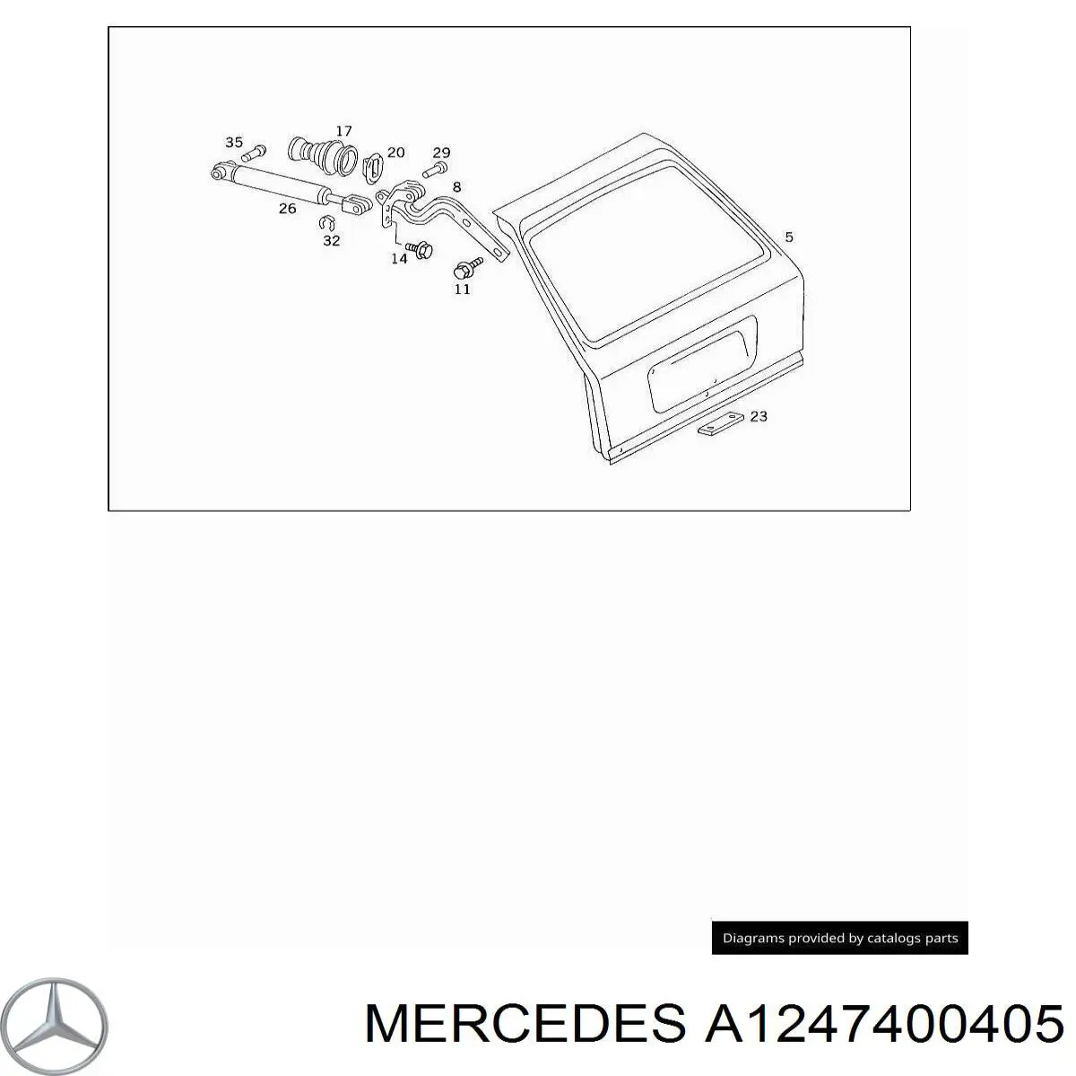 Porta traseira (3ª/5ª porta-malas (tampa de alcapão) para Mercedes E  S124