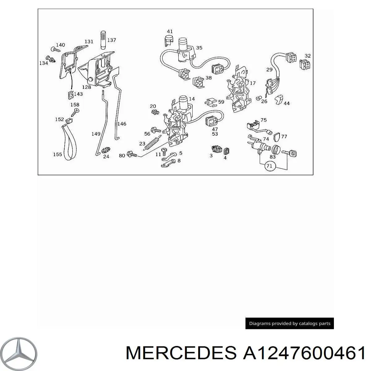 A1247600461 Mercedes Motor acionador de abertura/fechamento de porta-malas (de 3ª/5ª porta traseira)