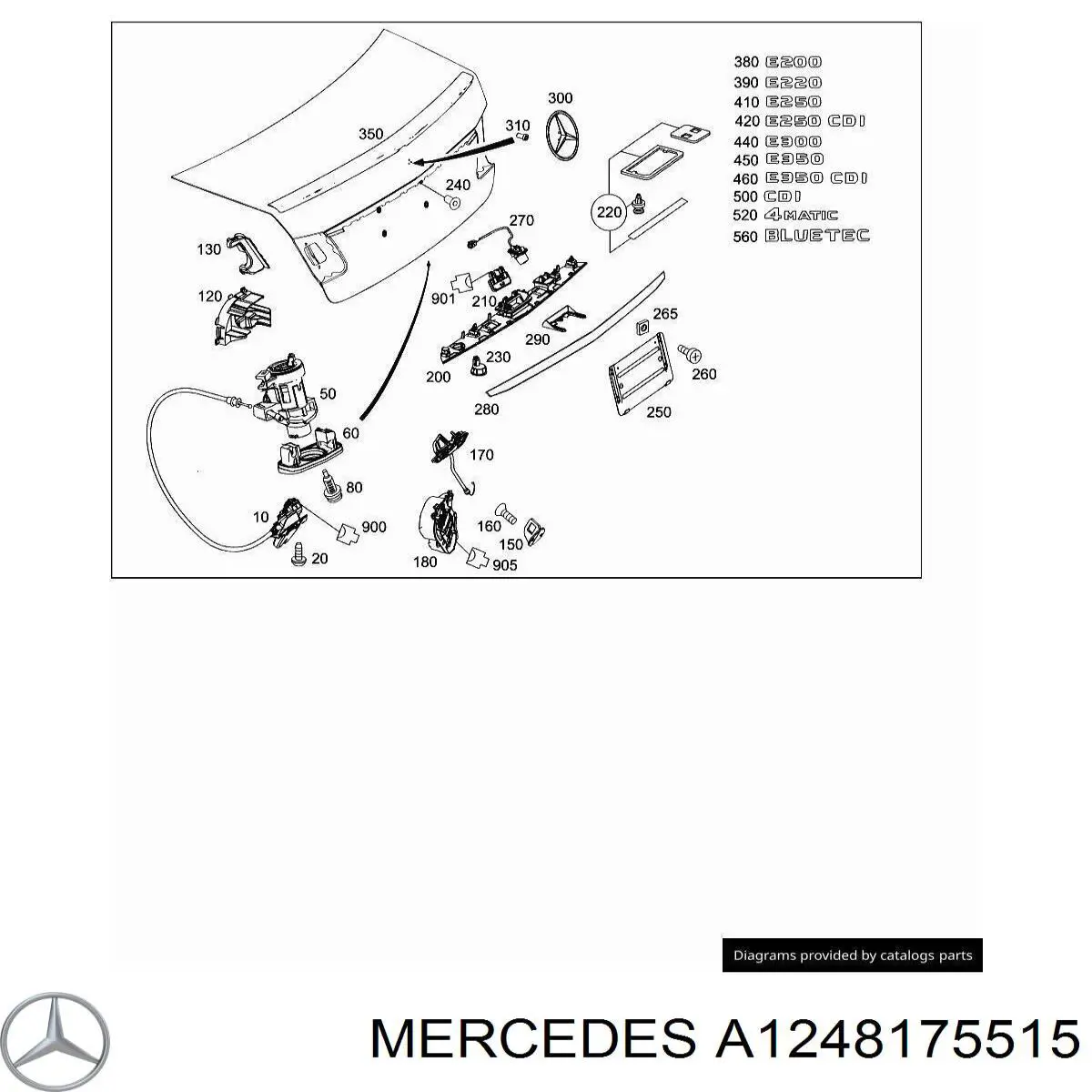 Emblema de tampa de porta-malas (emblema de firma) Mercedes A2028172715 preço, a partir de 72,51 USD