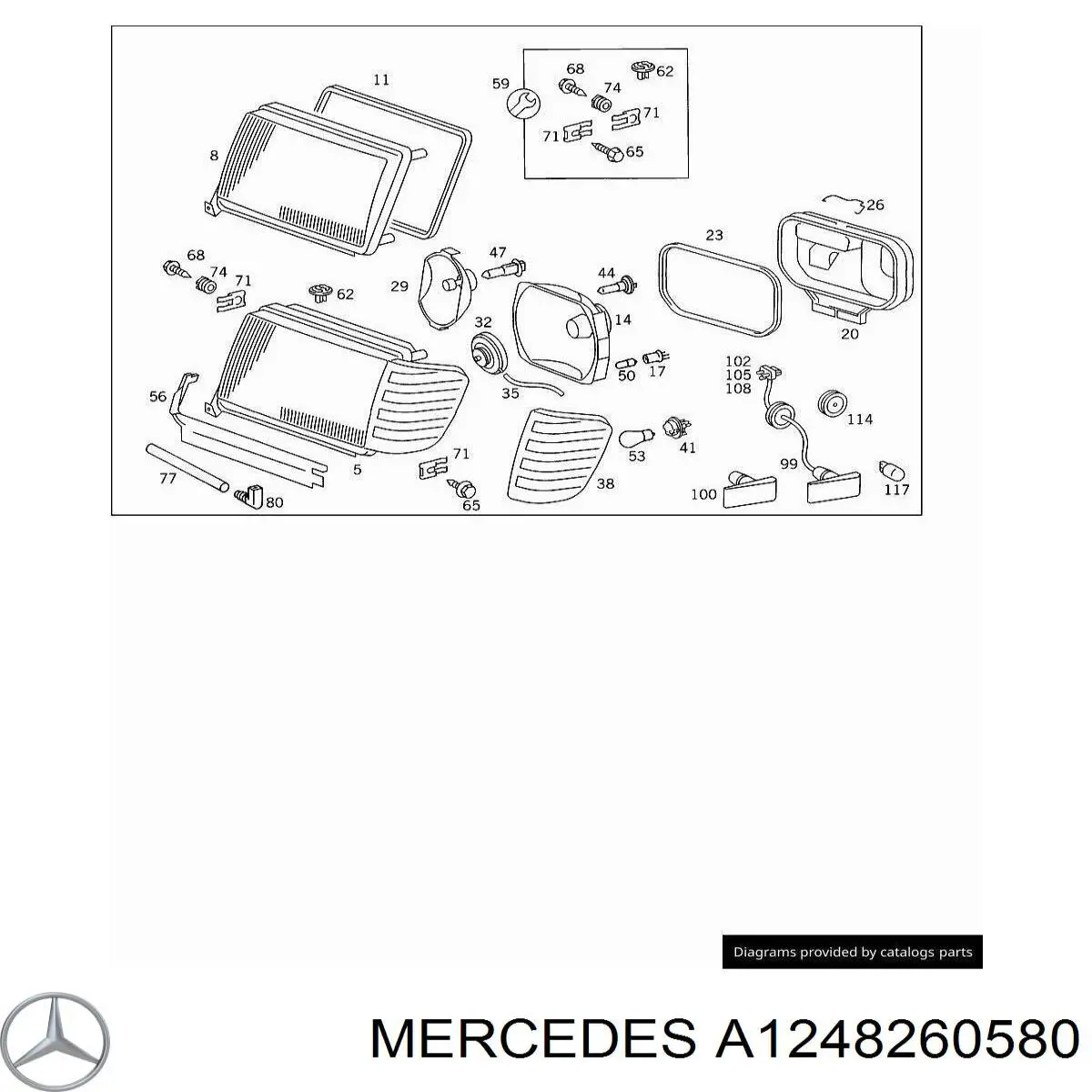 Compactador da luz esquerda Mercedes A1248260580 preço, a partir de 47,75 USD