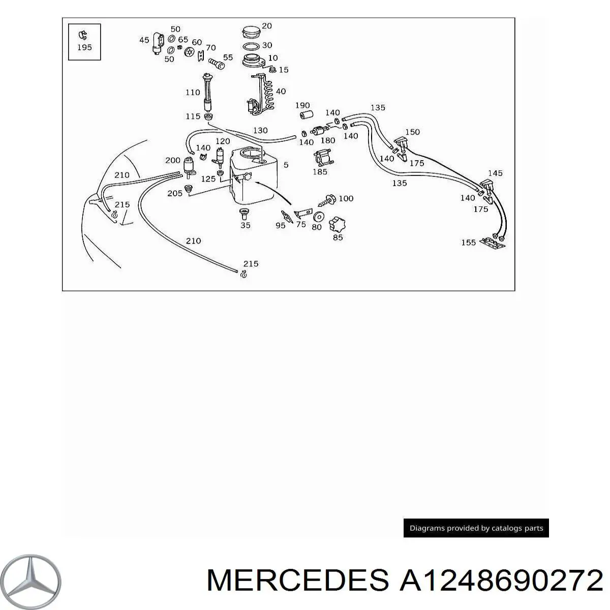 Compre A1248690272 Mercedes Tampa de tanque de fluido para lavador