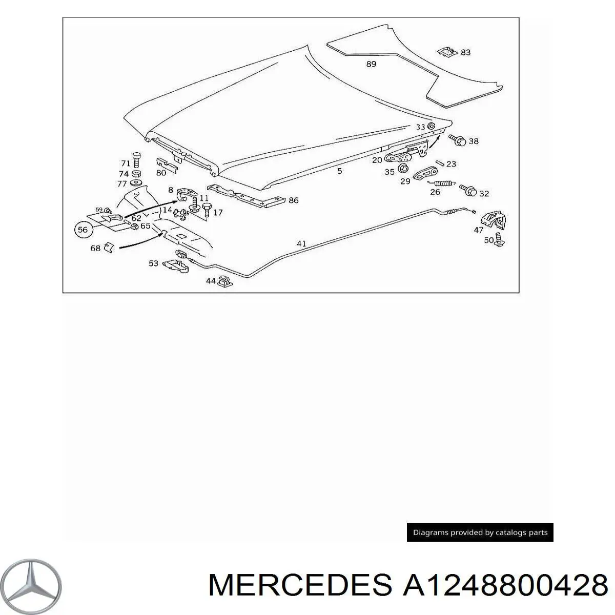 A1248800428 Mercedes Gozno da capota direito