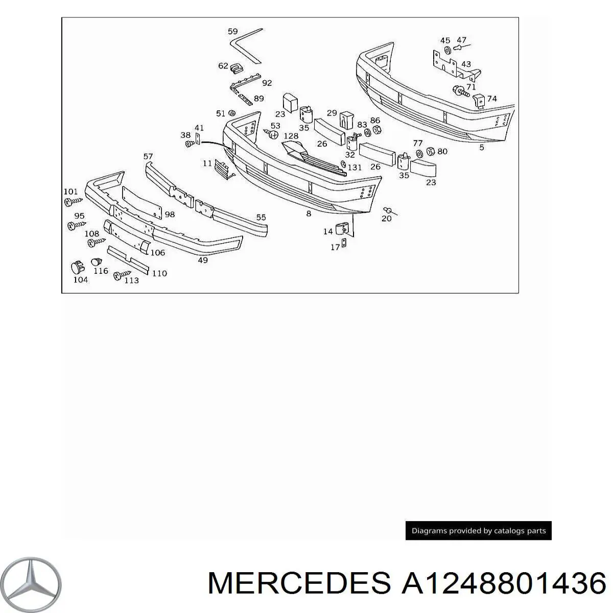 Compre A1248801436 Mercedes Placa sobreposta direita do pára-choque dianteiro