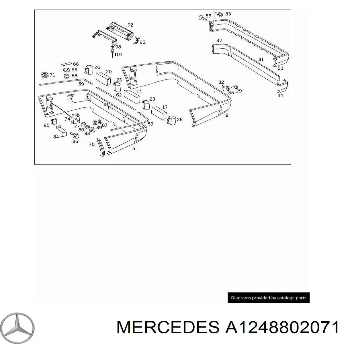 1248802071 Mercedes Pára-choque traseiro