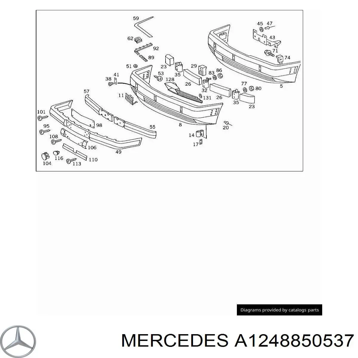 Absorvedor (enchido) do pára-choque dianteiro Mercedes A1248850537 preço, a partir de 32,24 USD