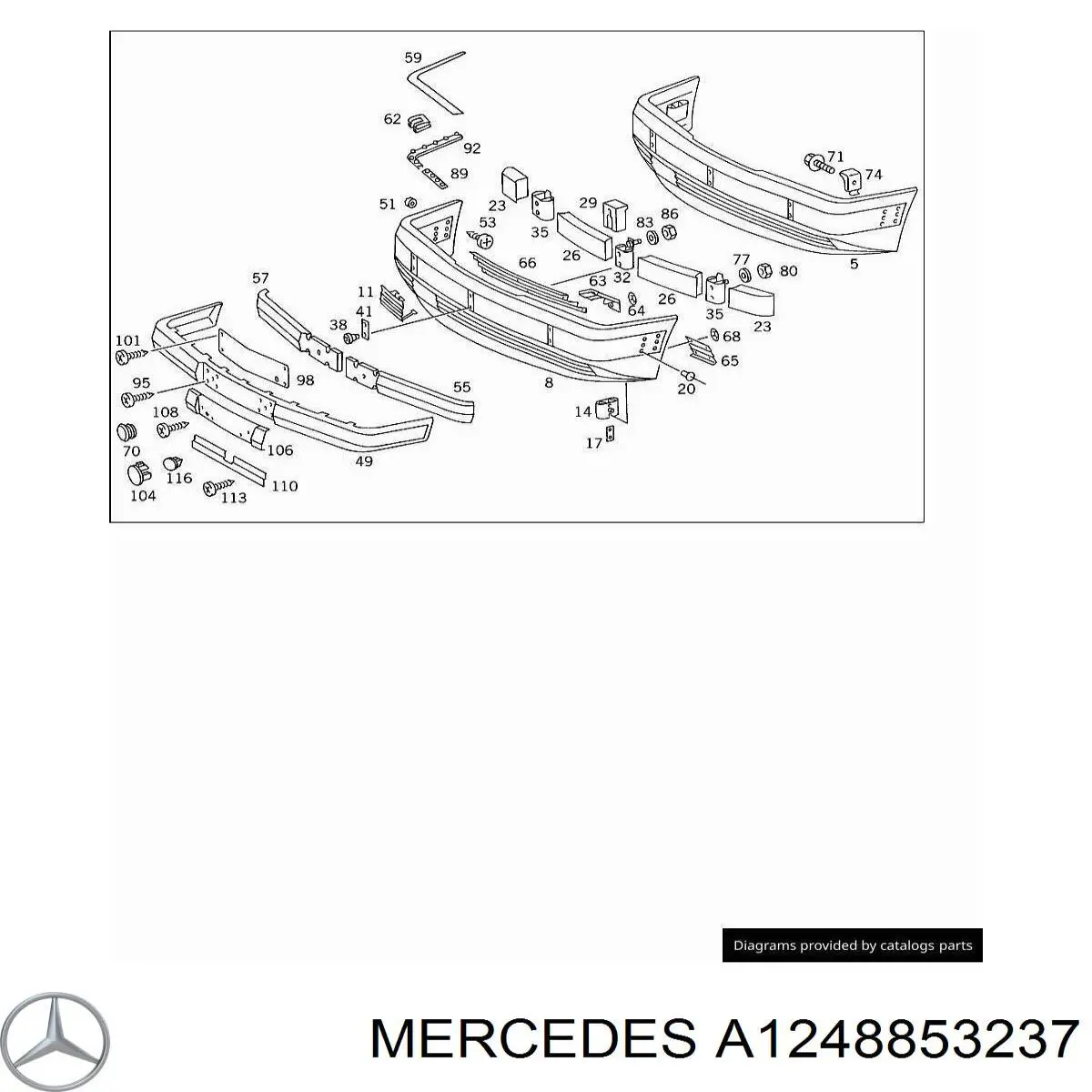 A1248853237 Mercedes Absorvedor (enchido) do pára-choque dianteiro