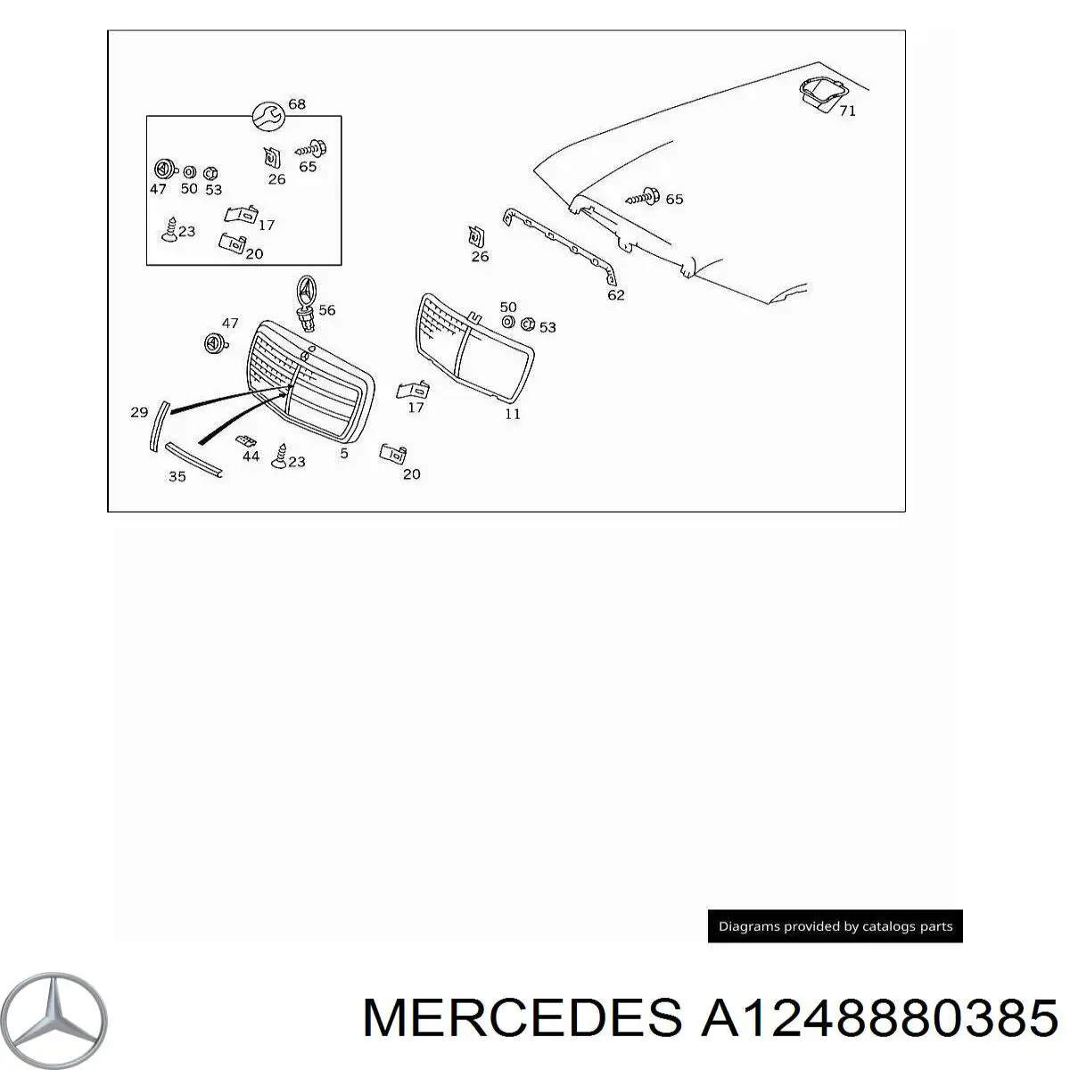 Grelha do radiador Mercedes A1248880385 preço, a partir de 93,45 USD