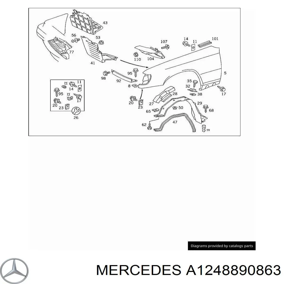  Mercedes A1248890863 preço, a partir de 29,33 USD