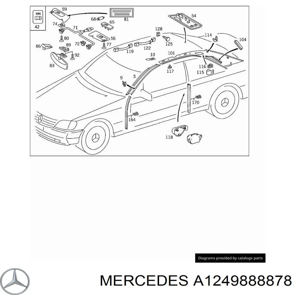  Mercedes A1249888878 preço, a partir de 23,85 USD