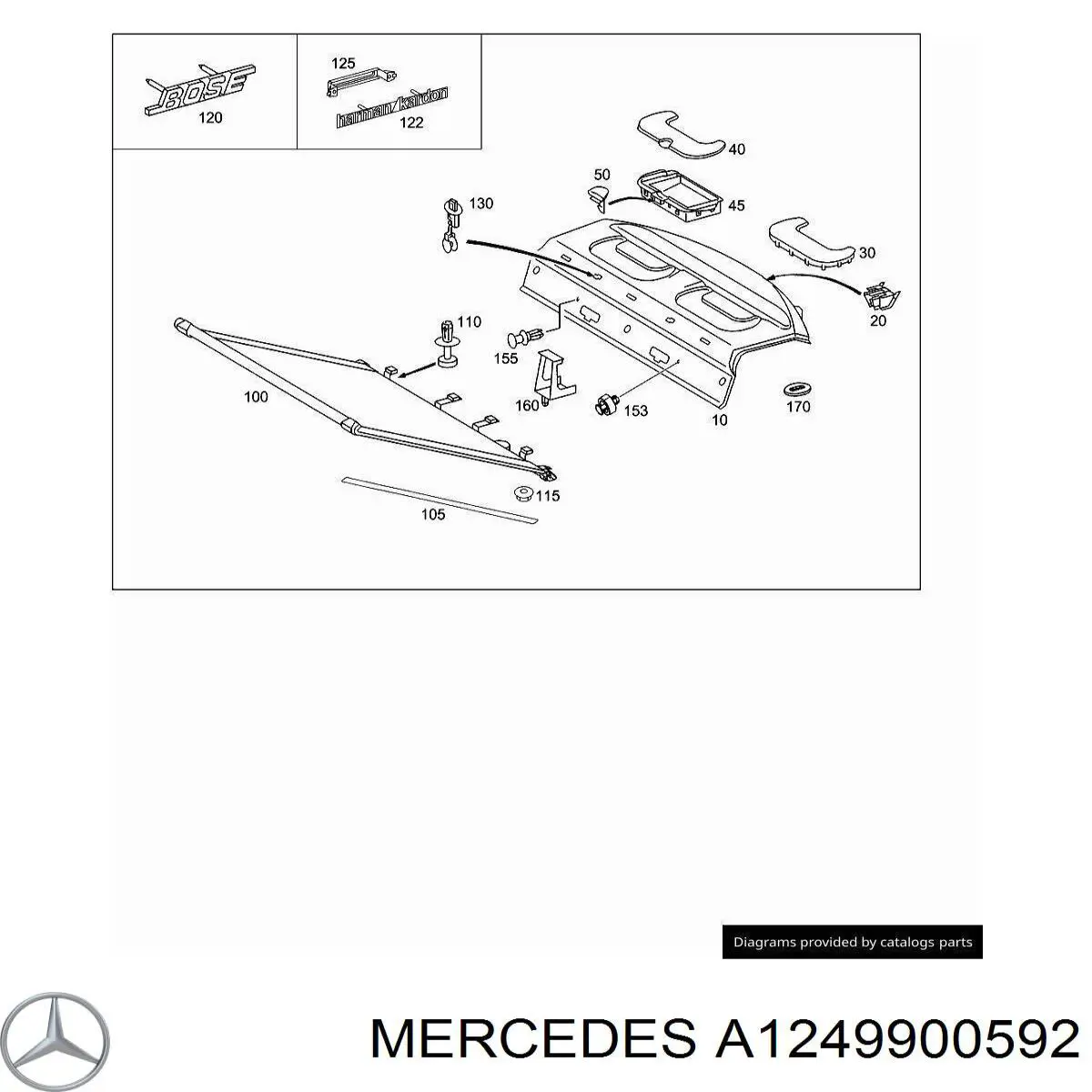 Compre A1249900592 Mercedes Cápsula (prendedor) de fixação de revestimento da porta