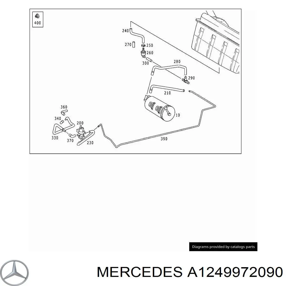 A1249972090 Mercedes Braçadeira de silenciador dianteira