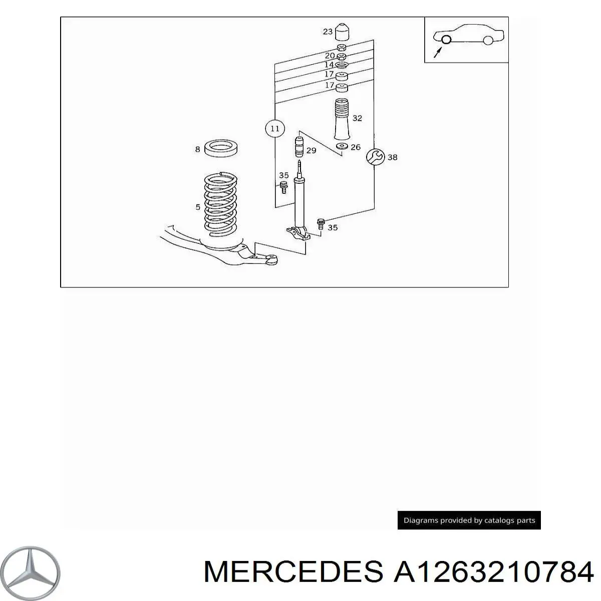 Espaçador (anel de borracha) da mola dianteira superior Mercedes A1263210784 preço, a partir de 114,86 USD