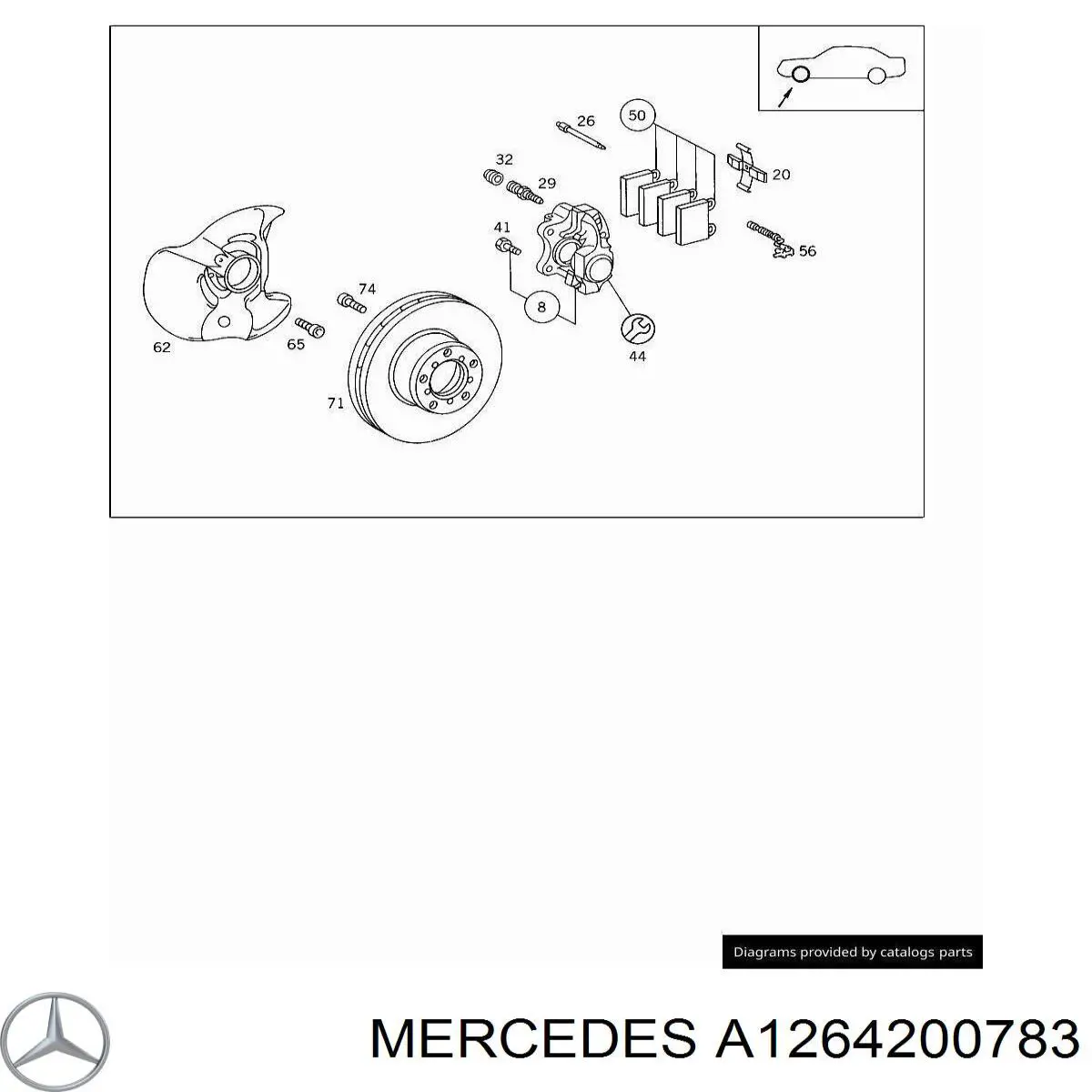 Compre A1264200783 Mercedes Suporte do freio dianteiro direito