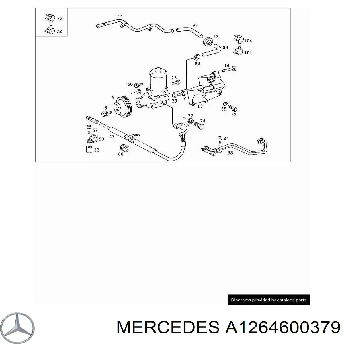 Polia de bomba da Direção hidrâulica assistida Mercedes A1264600379 preço, a partir de 167,34 USD