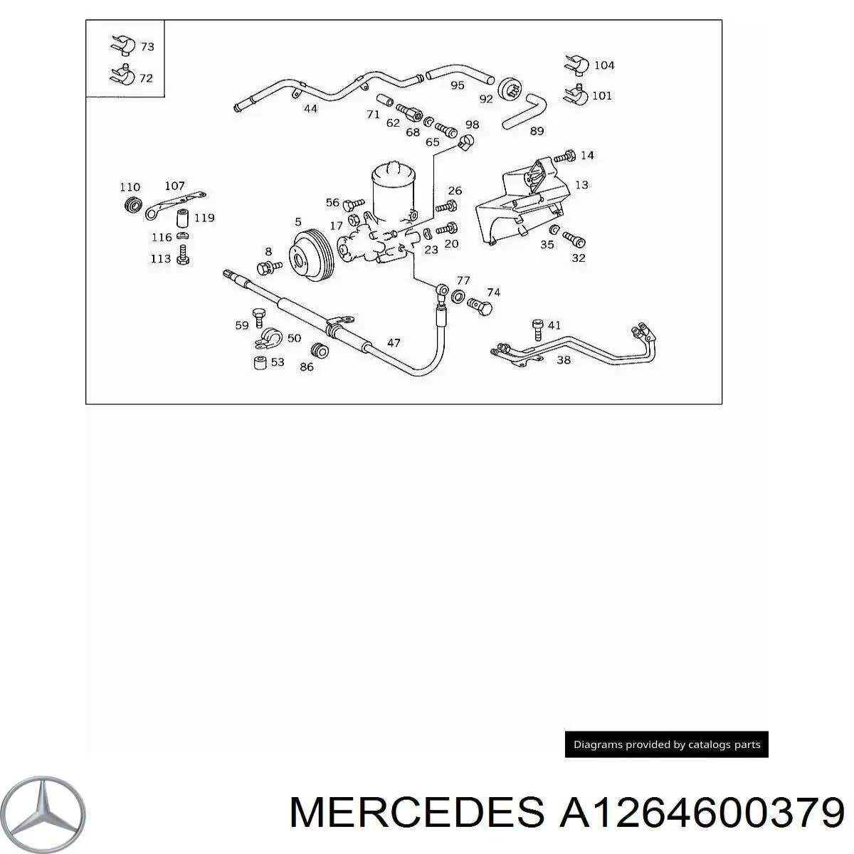 A1264600379 Mercedes Polia de bomba da Direção hidrâulica assistida