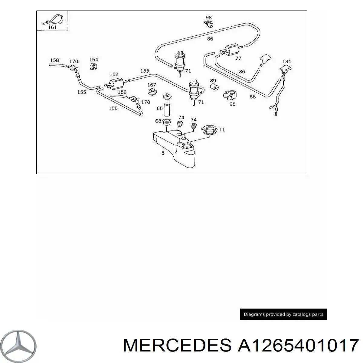 Compre A1265401017 Mercedes Sensor do nível de tanque de lavador de pára-brisas