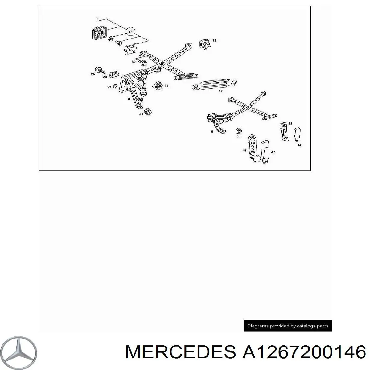 Mecanismo de acionamento de vidro da porta dianteira esquerda Mercedes A1267200146 preço, a partir de 72,19 USD
