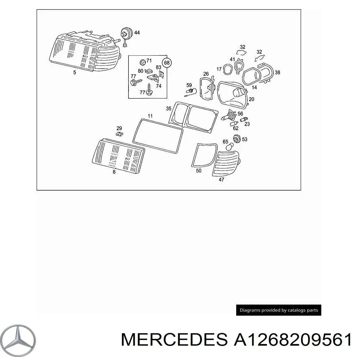 Luz esquerda Mercedes A1268209561 preço, a partir de 1092,30 USD