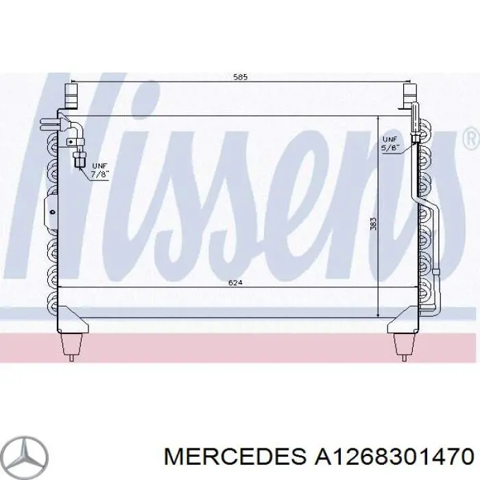 Radiador de aparelho de ar condicionado Mercedes A1268301470 preço, a partir de 144,74 USD